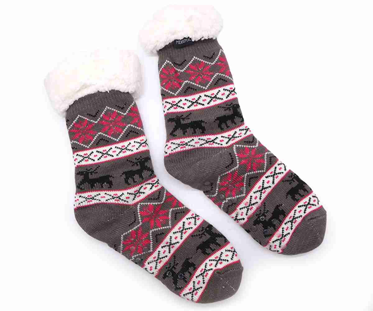 Cozy Grey Nordic Socks