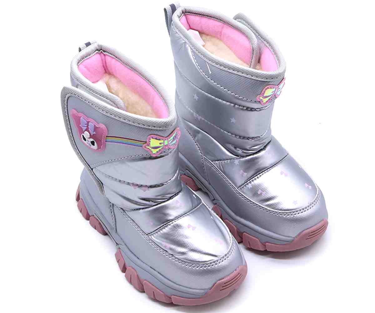 Silver Labubu Snow Boots