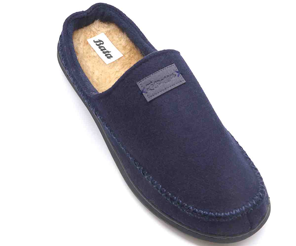 Navy Fleece Slipper