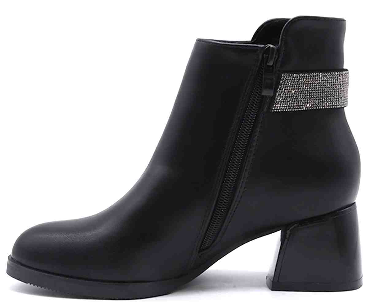 Black Embellished Ankle Booties