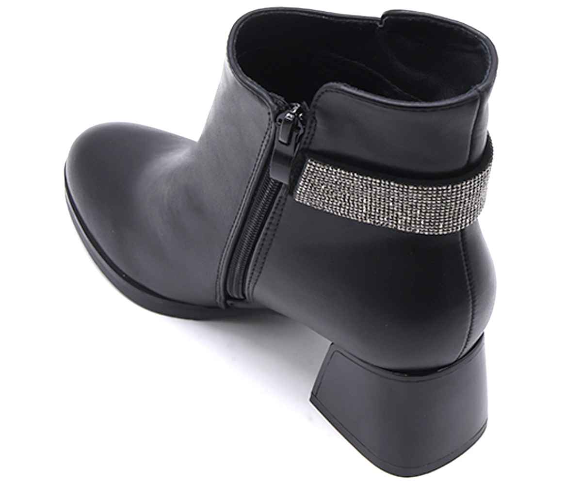 Black Embellished Ankle Booties