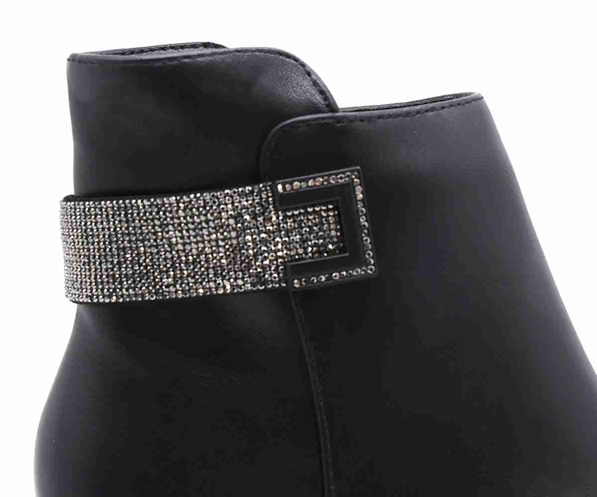 Black Embellished Ankle Booties