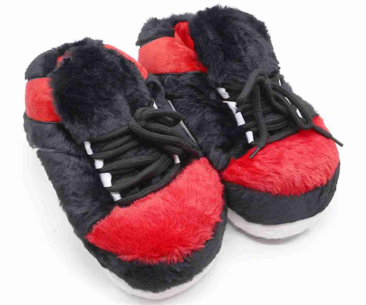 Big Black/Red Sneaker Slippers