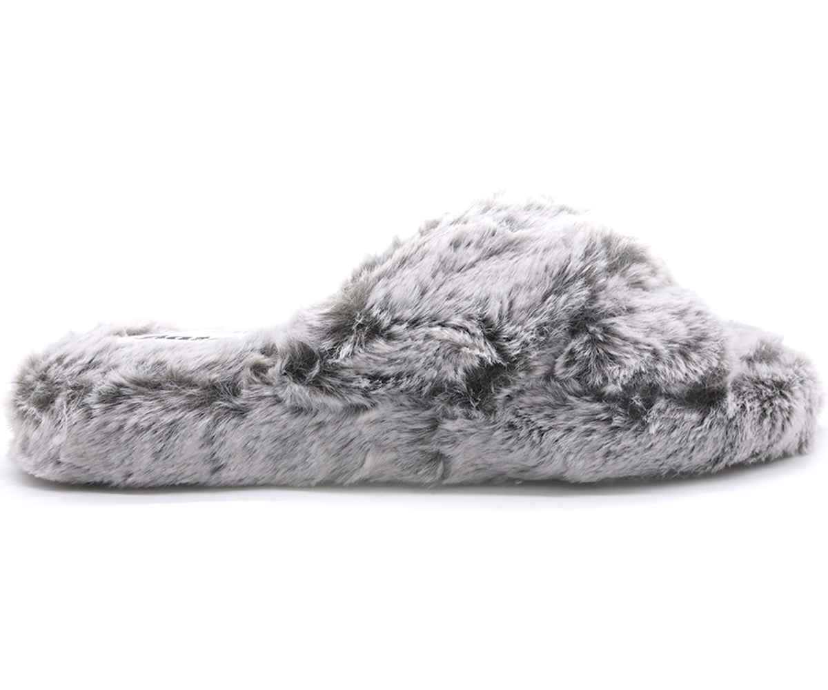 Grey Criss Cross  House Slippers