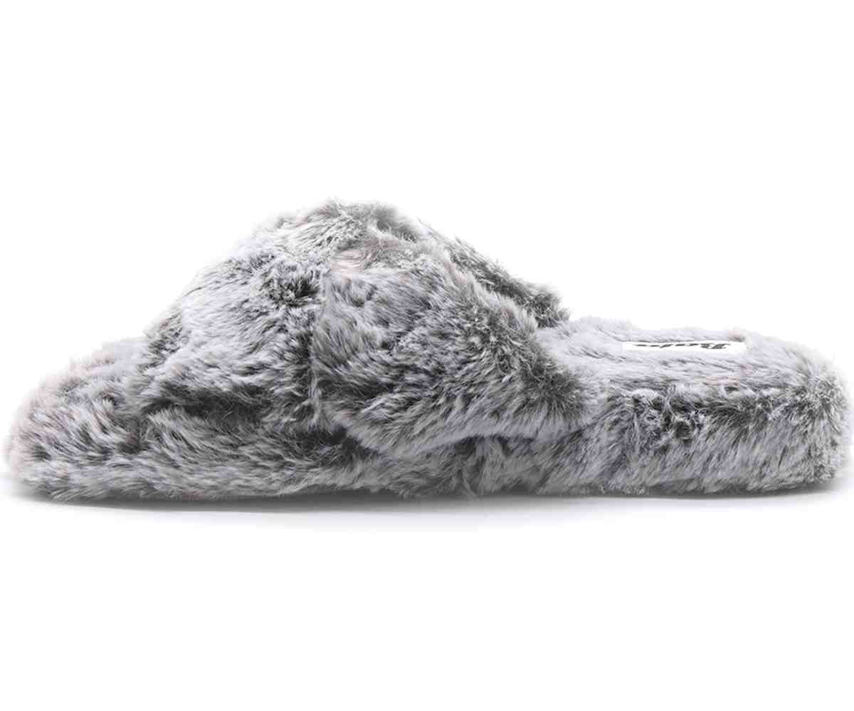 Grey Criss Cross  House Slippers