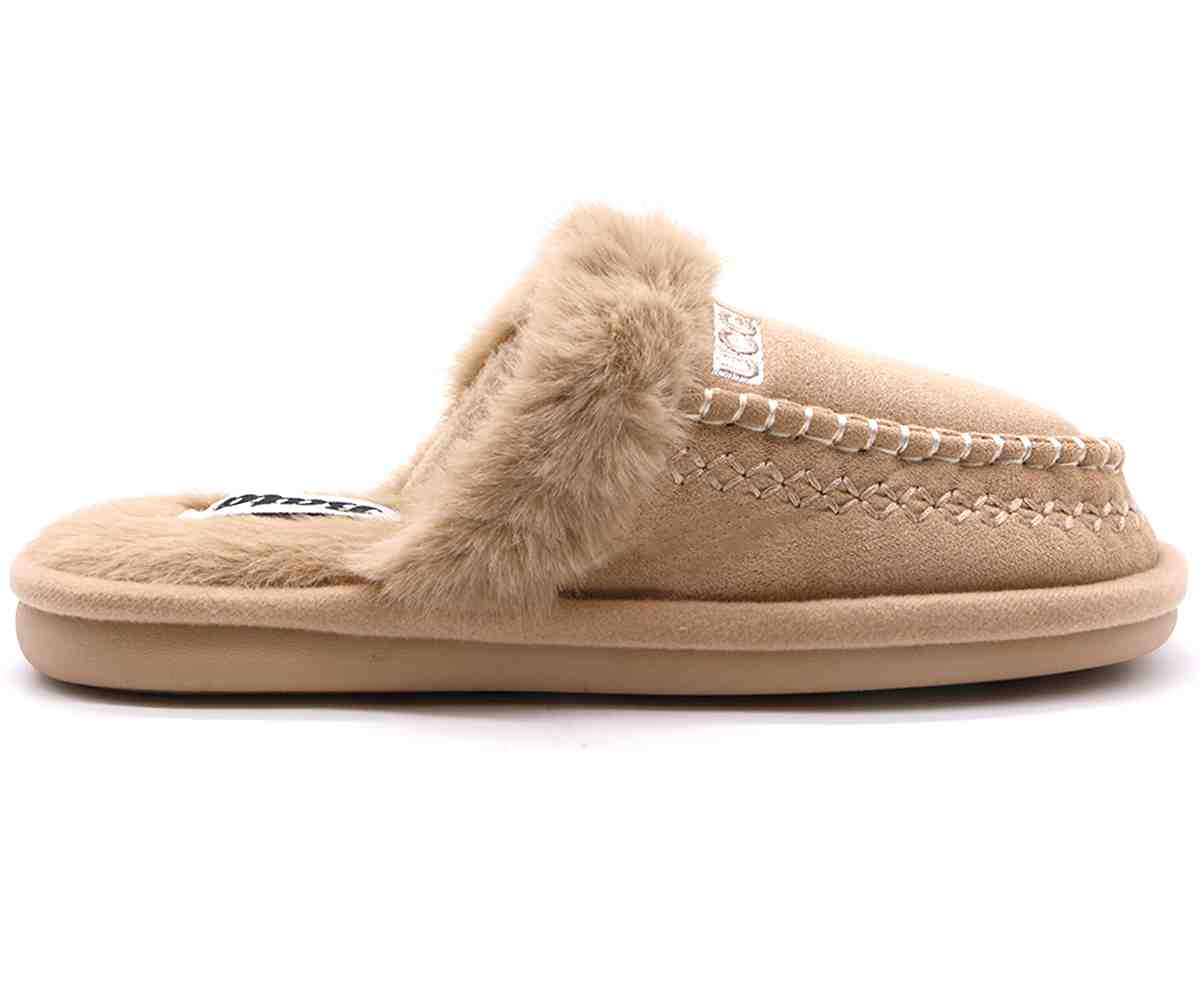 Beige Furry Slippers
