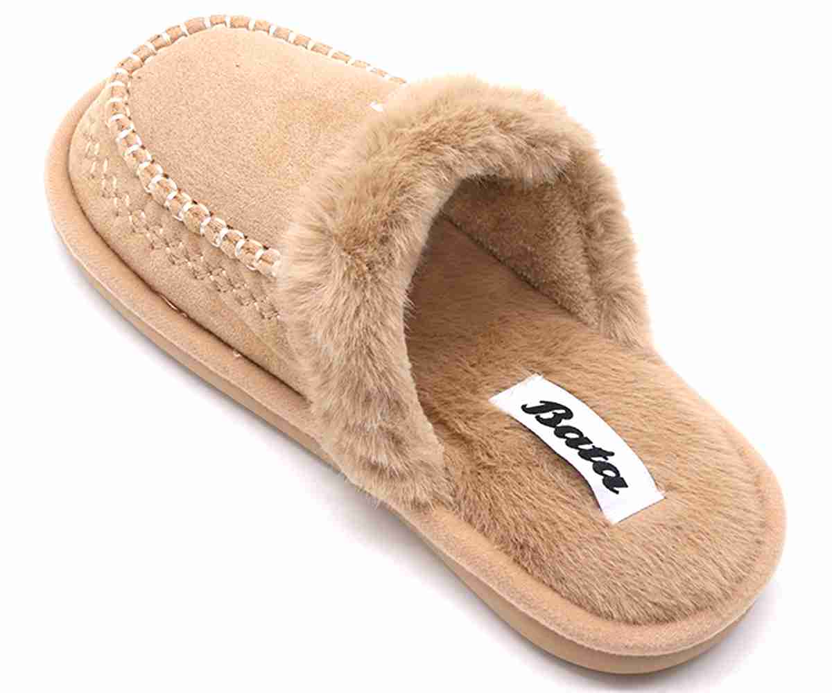 Beige Furry Slippers
