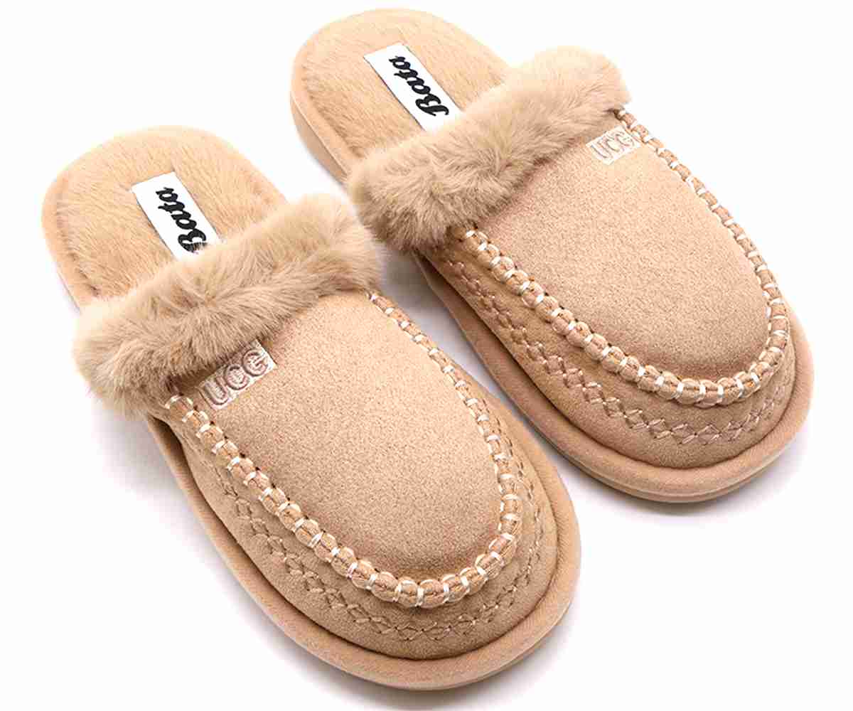 Beige Furry Slippers