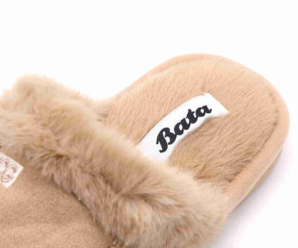Beige Furry Slippers