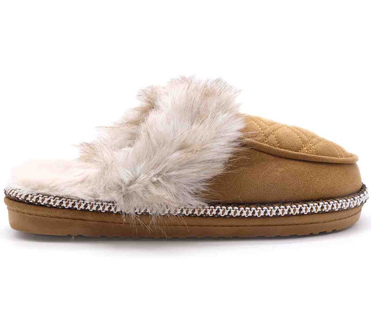 Camel Capitone Furry  Slippers