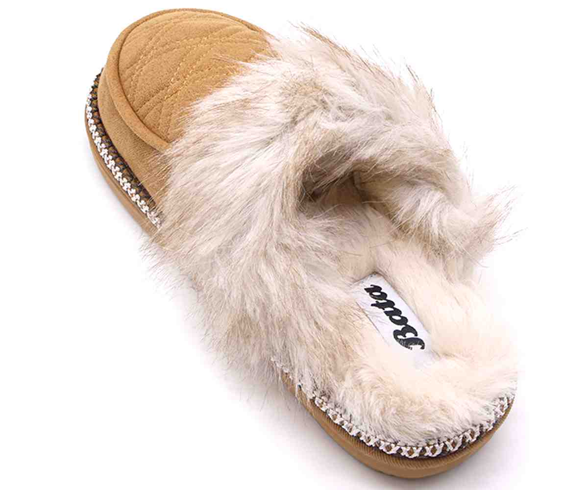 Camel Capitone Furry  Slippers