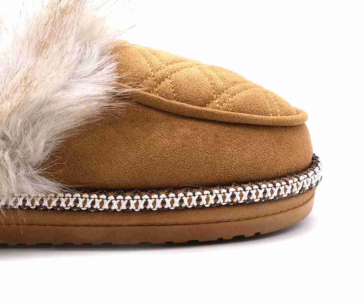 Camel Capitone Furry  Slippers