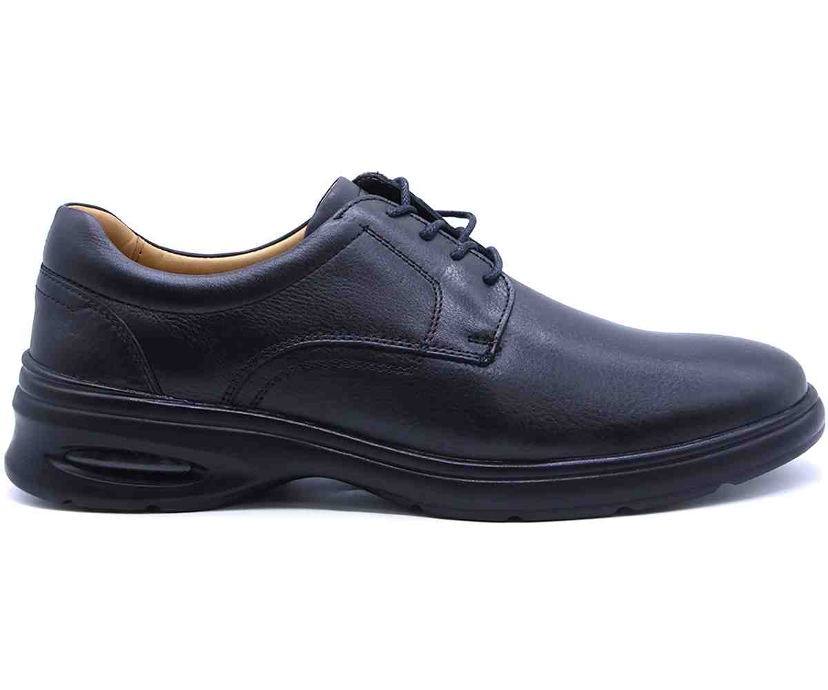 B Premium Gel Black Derby Lace-Ups