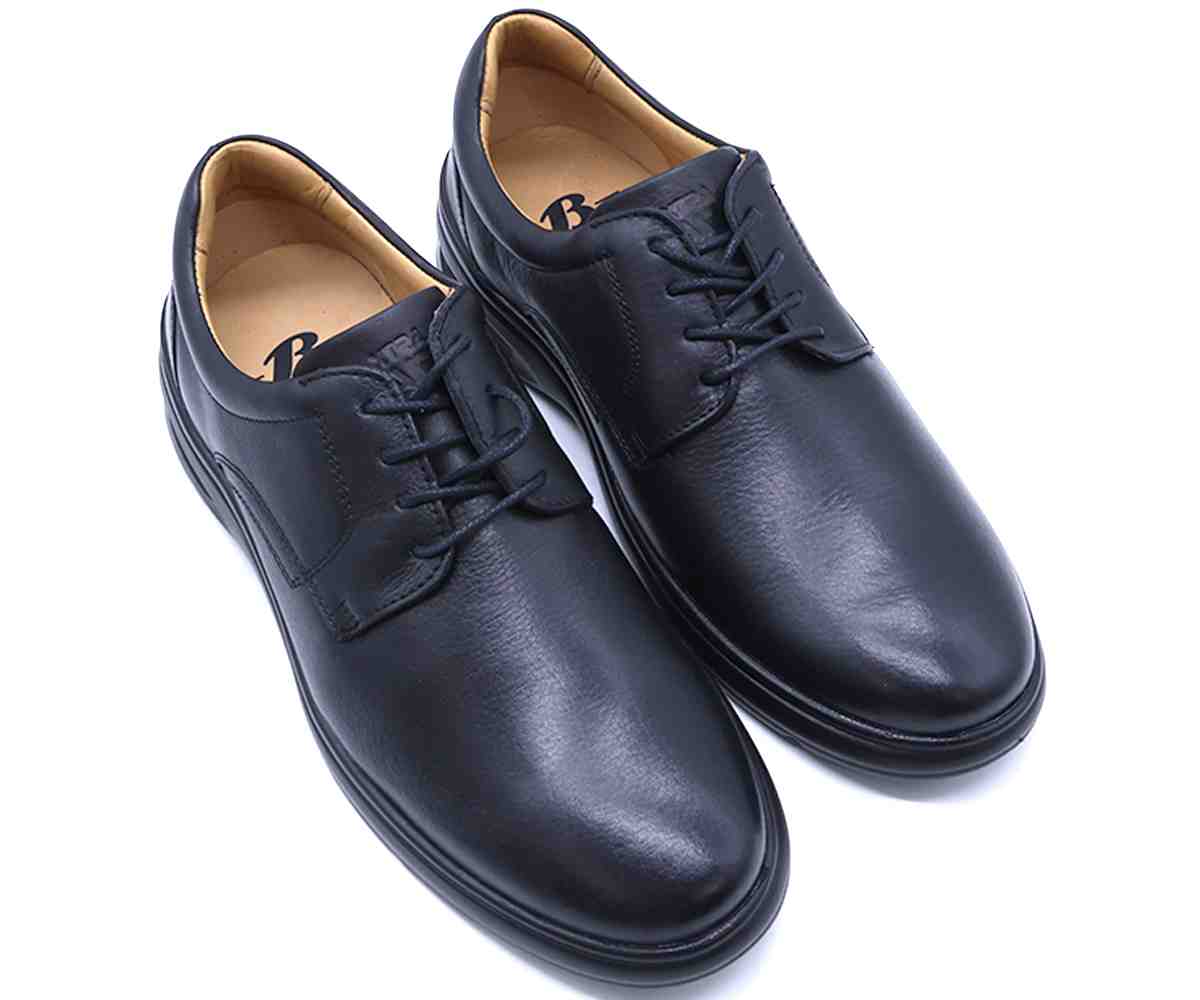 B Premium Gel Black Derby Lace-Ups
