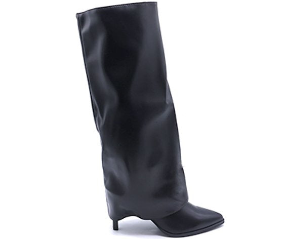 black high fold-over boot