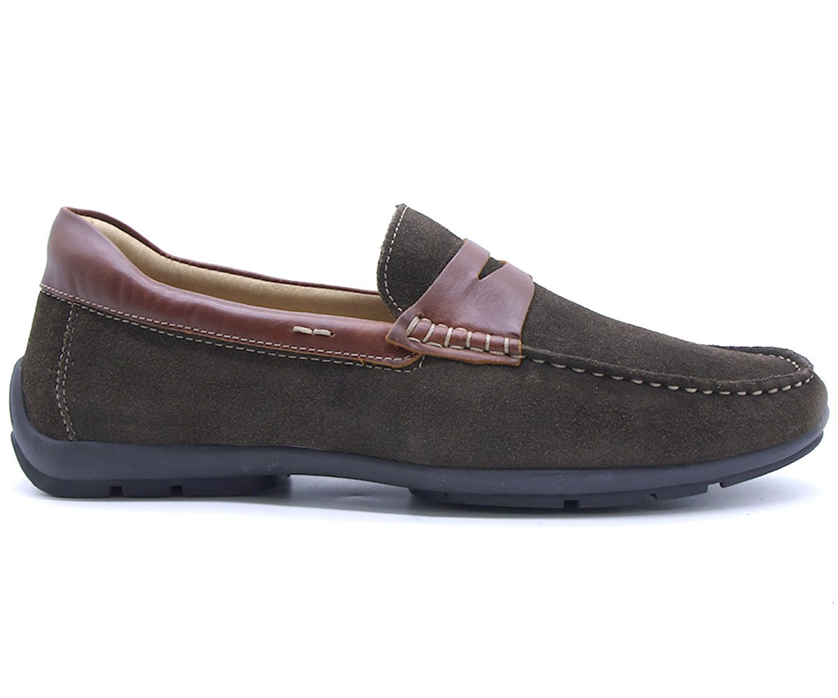 B Premium Brown Suede Penny Moccasin