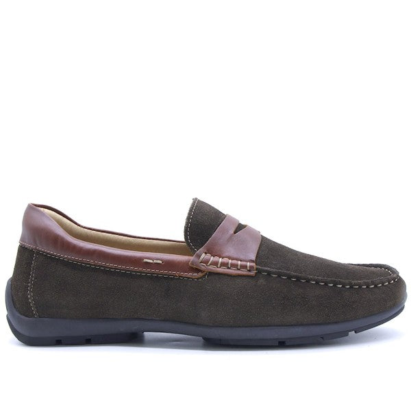 B Premium Brown Suede Penny Moccasin