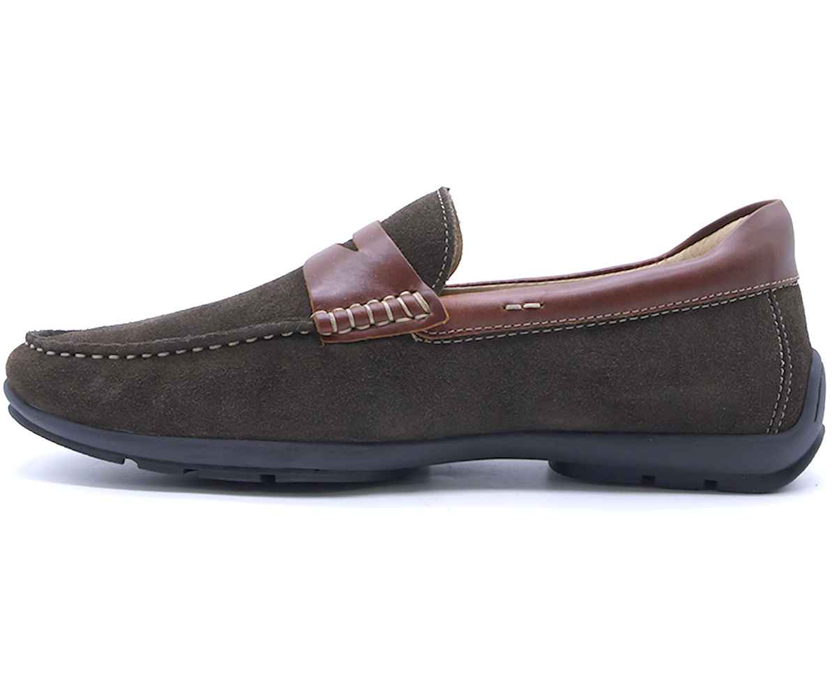 B Premium Brown Suede Penny Moccasin