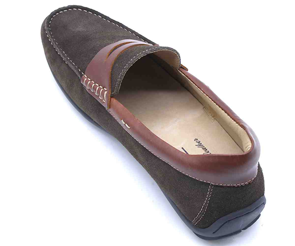 B Premium Brown Suede Penny Moccasin