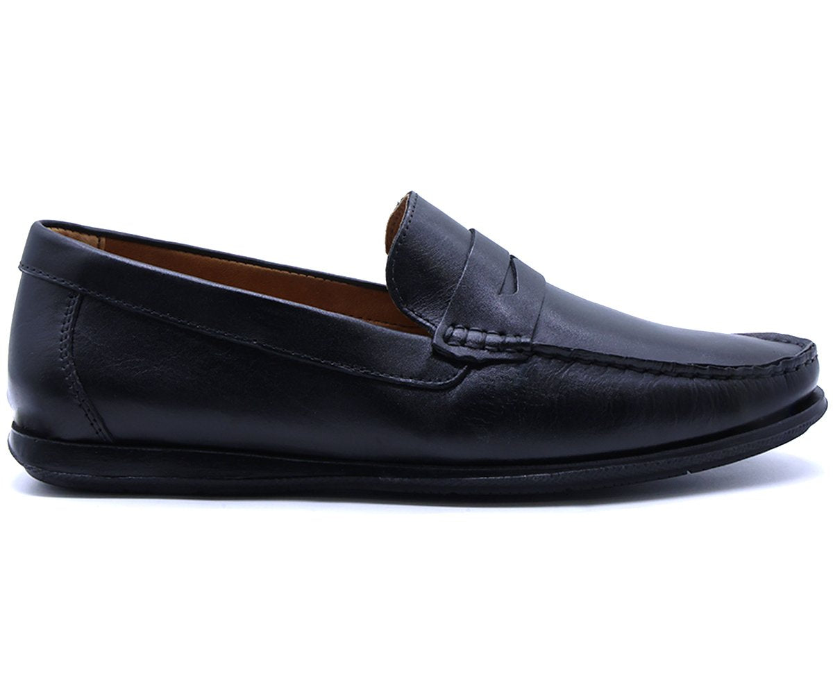 B Premium Black Penny Moccasin