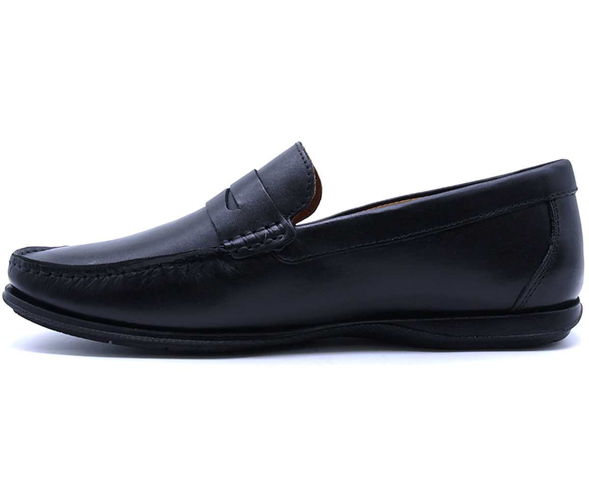 B Premium Black Penny Moccasin