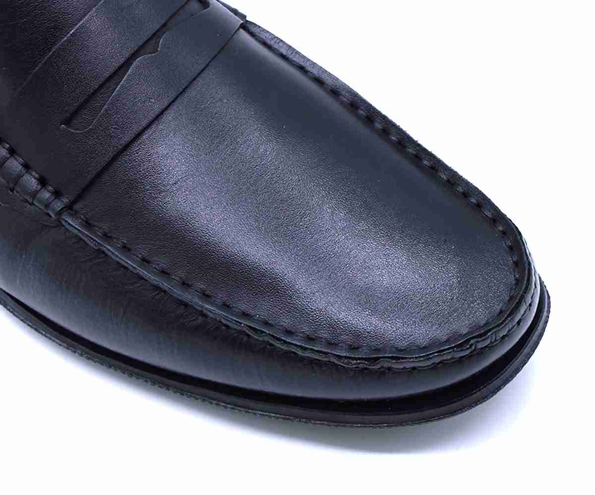 B Premium Black Penny Moccasin