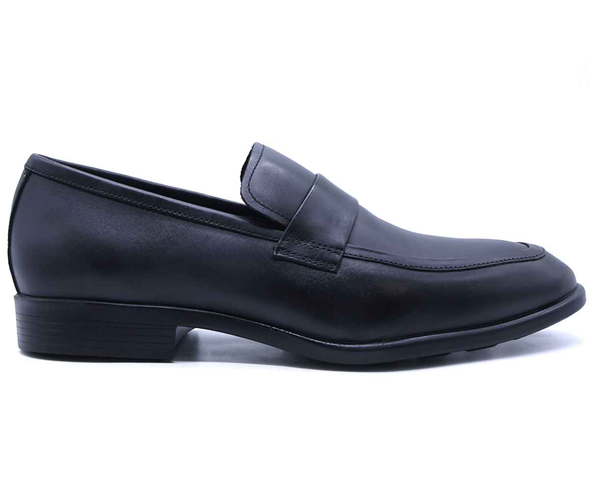 B Premium Black Penny Slip-Ons