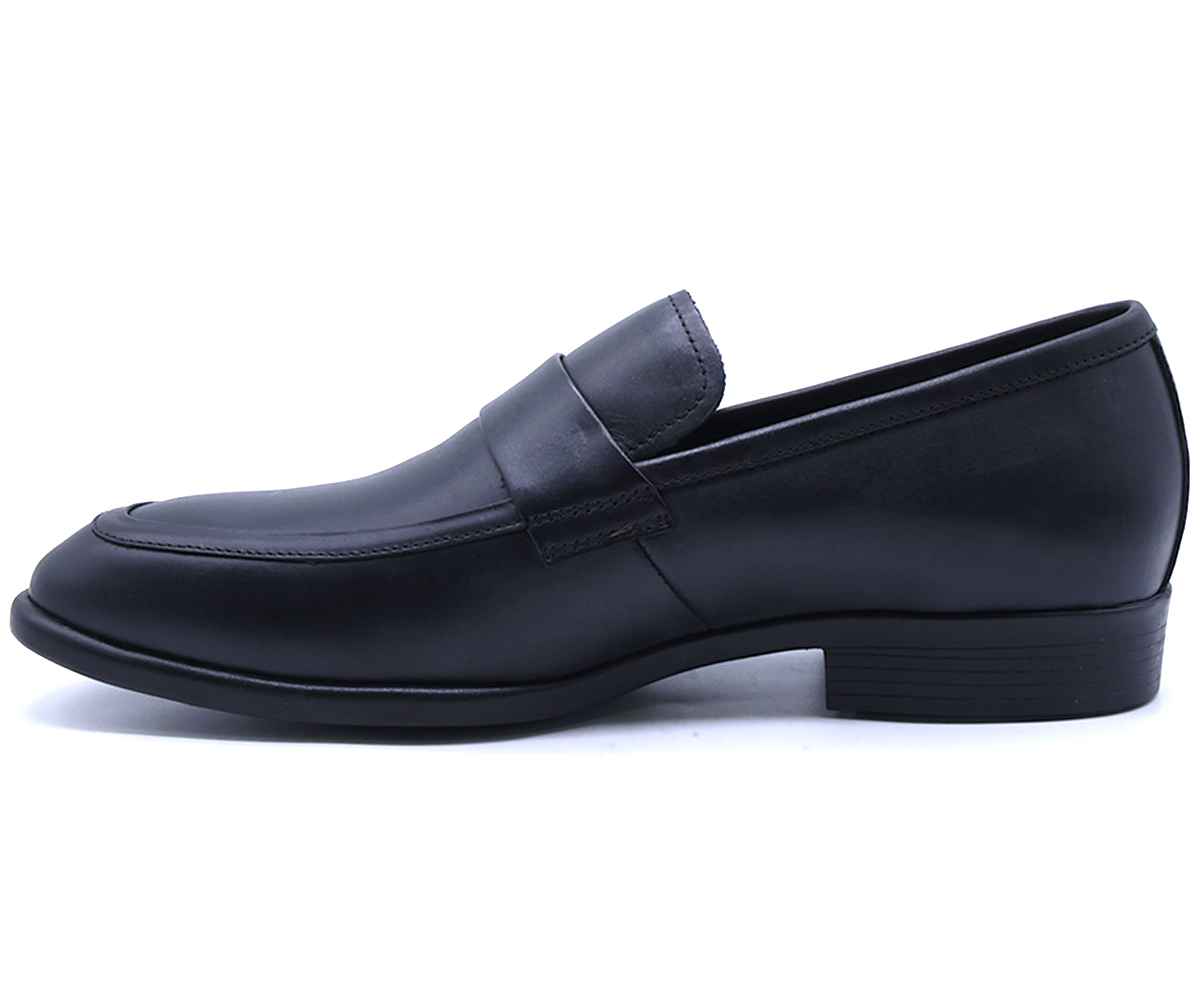 B Premium Black Penny Slip-Ons