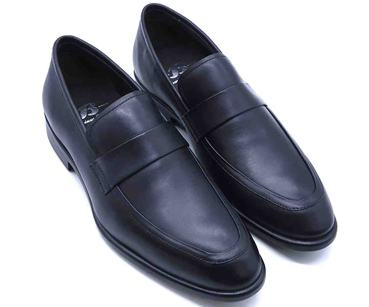 B Premium Black Penny Slip-Ons