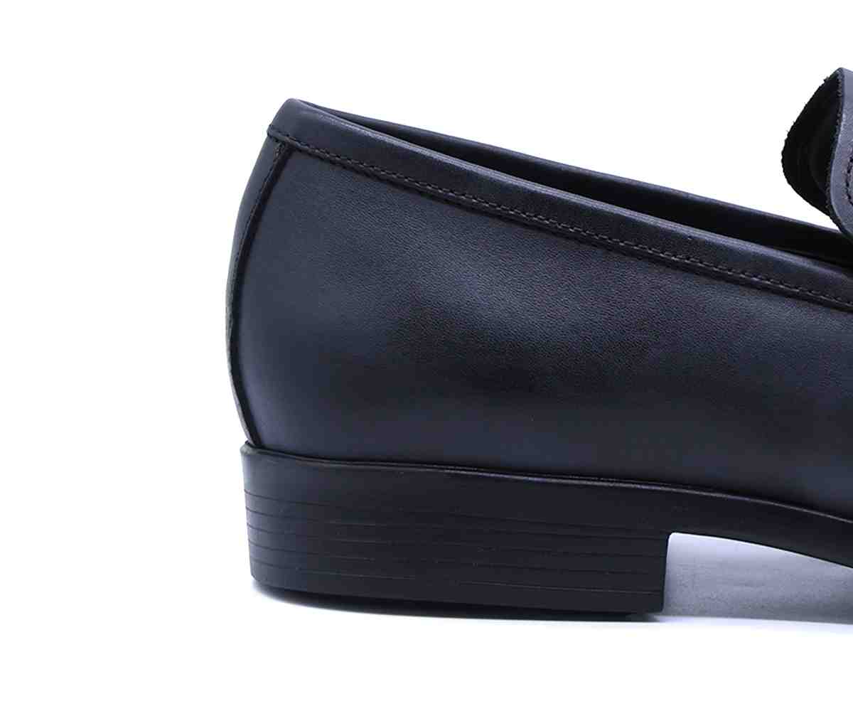 B Premium Black Penny Slip-Ons