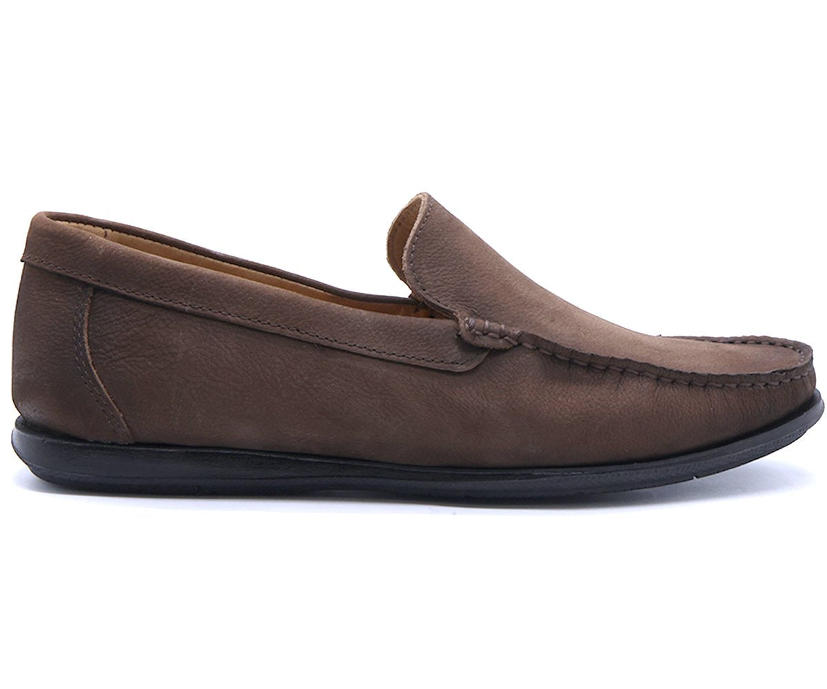 B Premium Brown Nubuck Moccasin