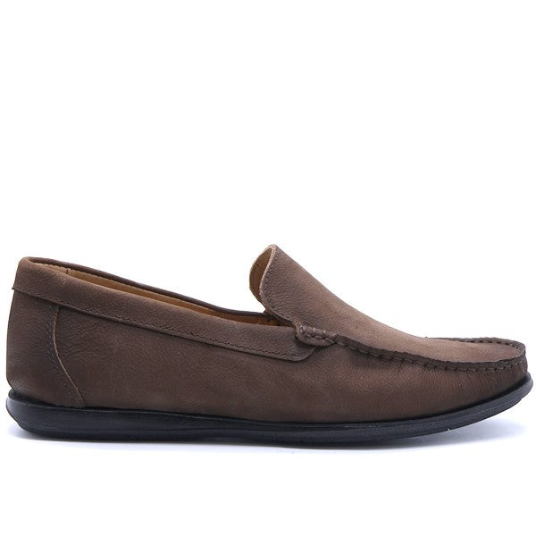 B Premium Brown Nubuck Moccasin