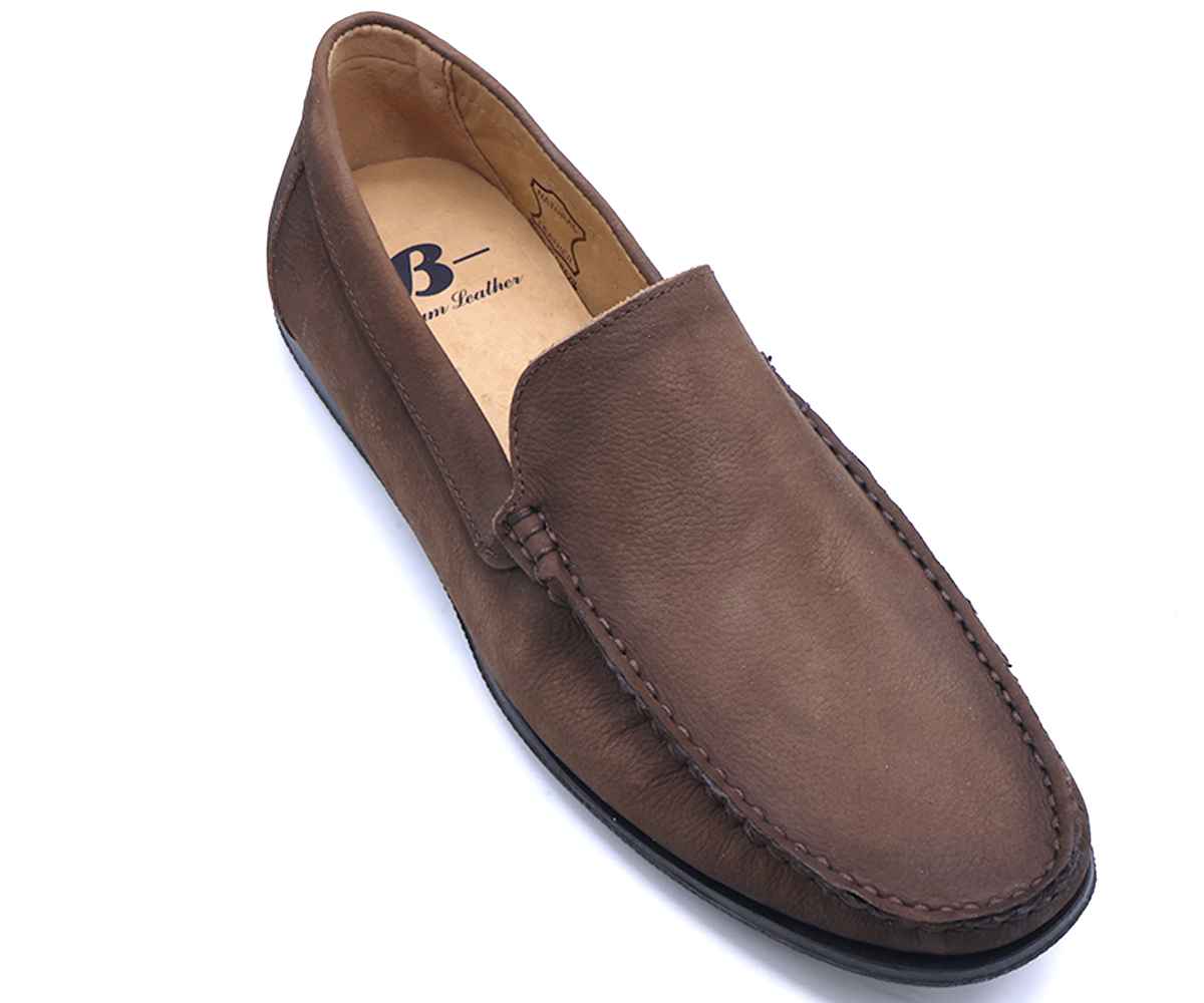 B Premium Brown Nubuck Moccasin