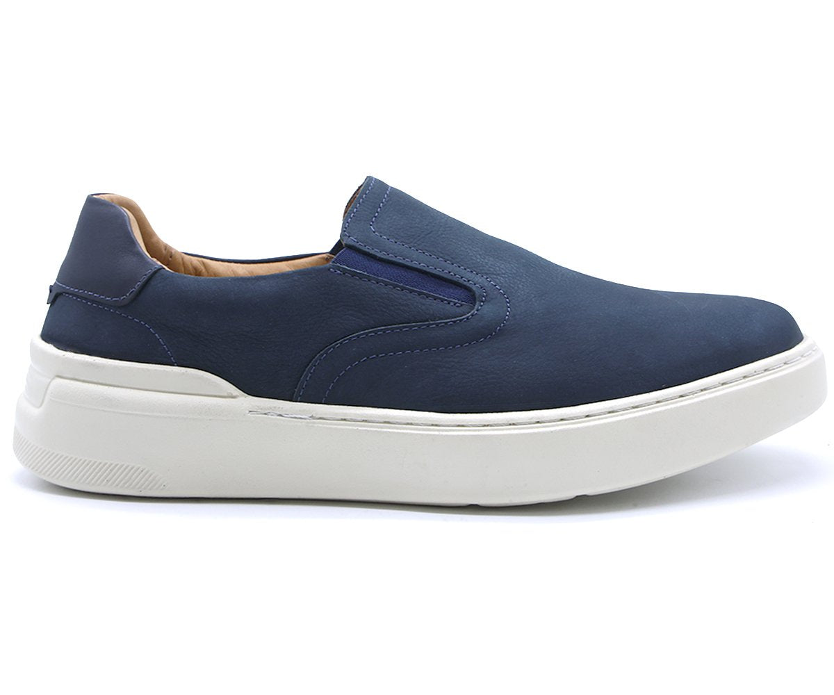 B Premium Navy Nubuck Slip-Ons