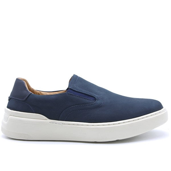 B Premium Navy Nubuck Slip-Ons