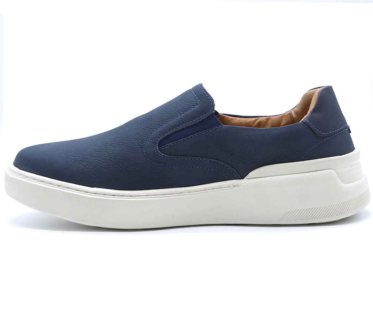 B Premium Navy Nubuck Slip-Ons
