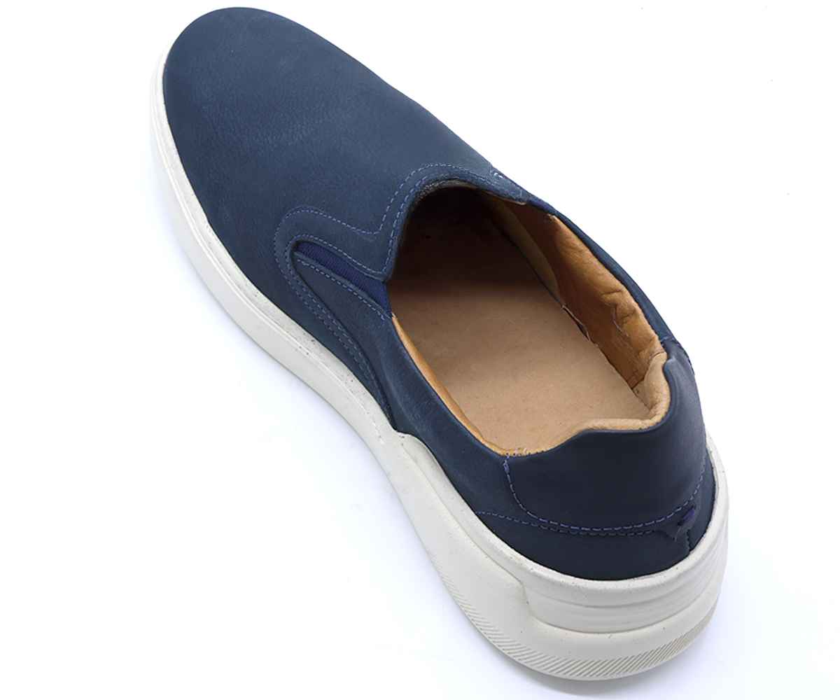 B Premium Navy Nubuck Slip-Ons