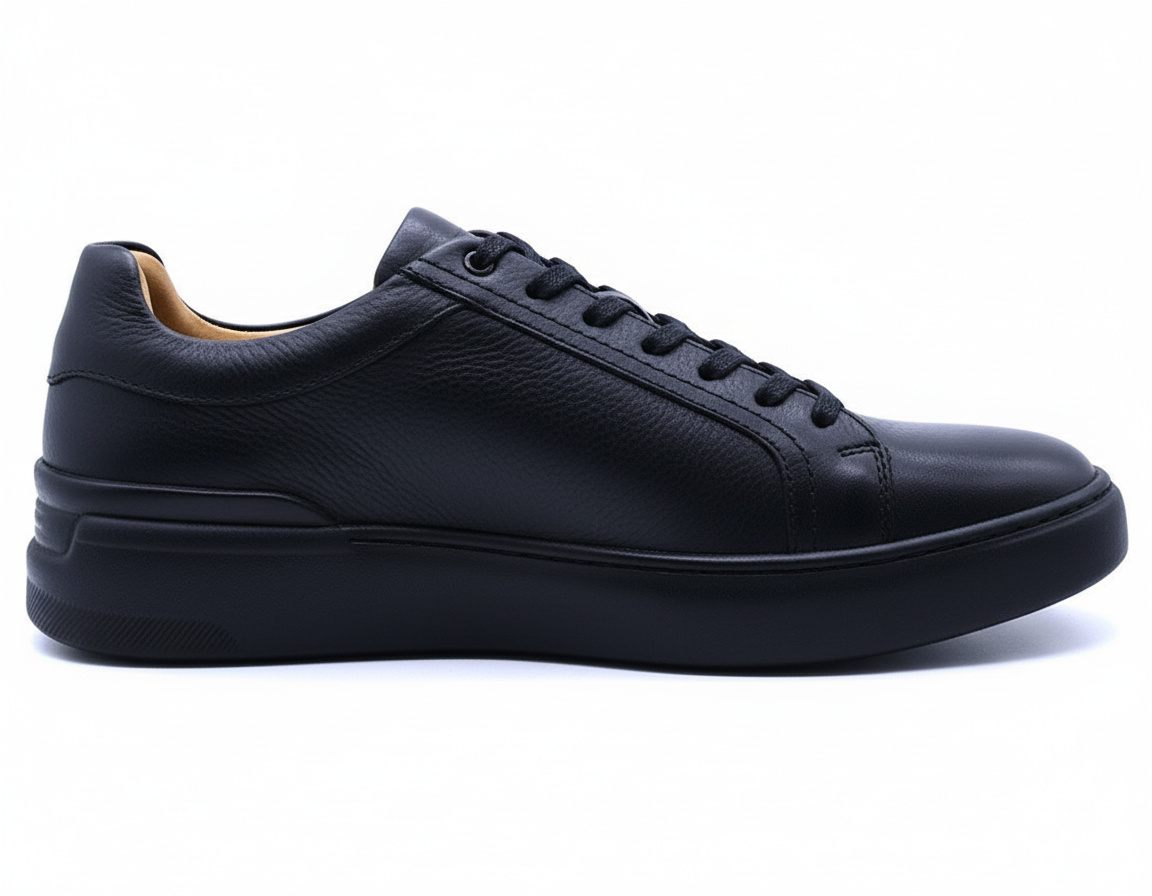 B Premium Mono Black Lace-Ups