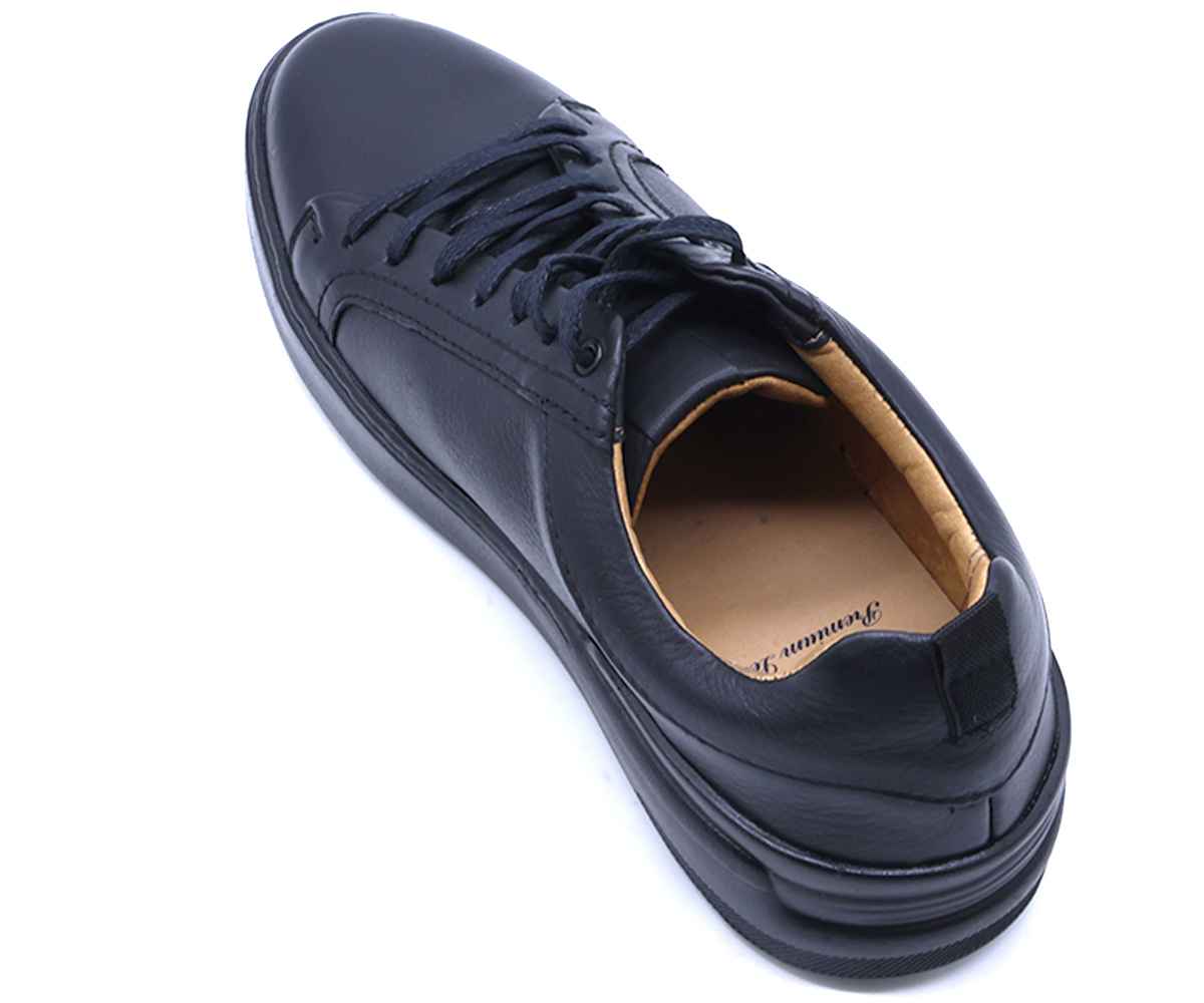 B Premium Mono Black Lace-Ups
