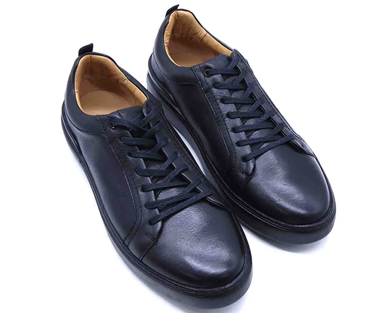 B Premium Mono Black Lace-Ups