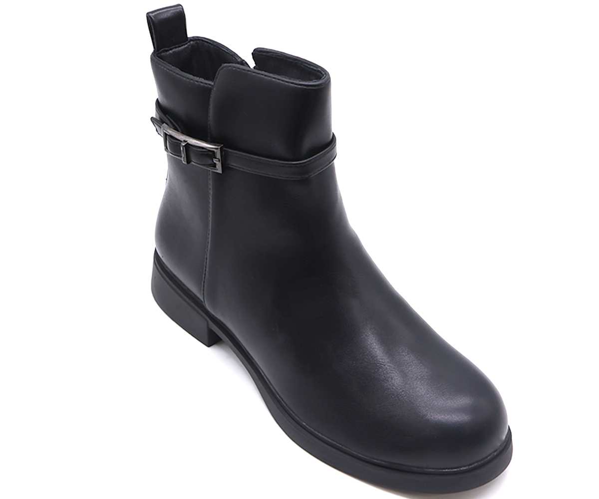 Black Gold Accent Ankle Boot