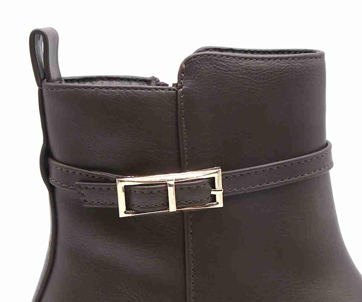 Brown Gold Accent Ankle Boot