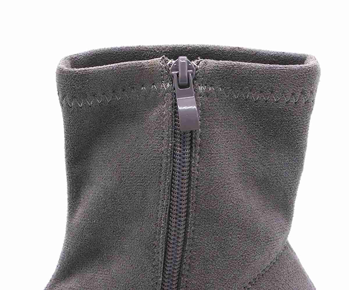 Grey Suede Stretch Booties