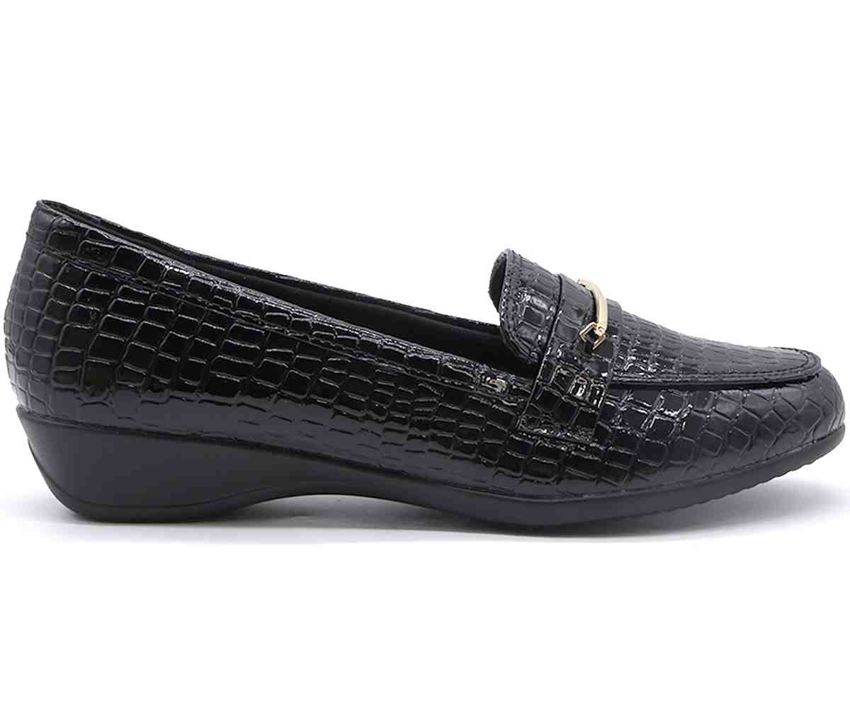 Comfit Black Croc Loafer