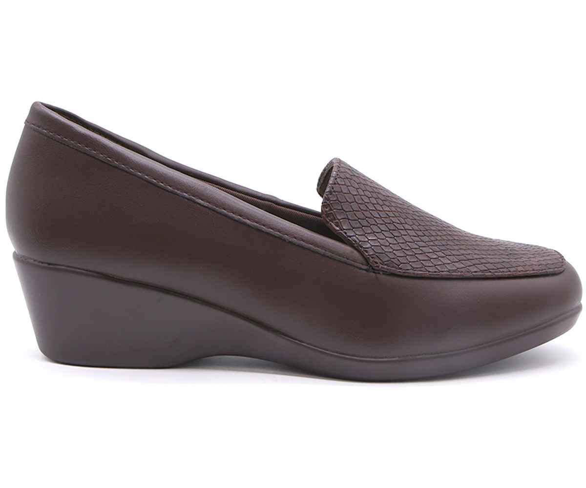Comfit Brown Snake Wedge Loafer