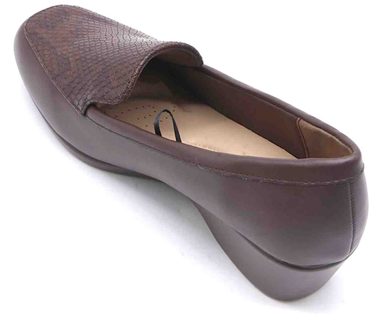 Comfit Brown Snake Wedge Loafer