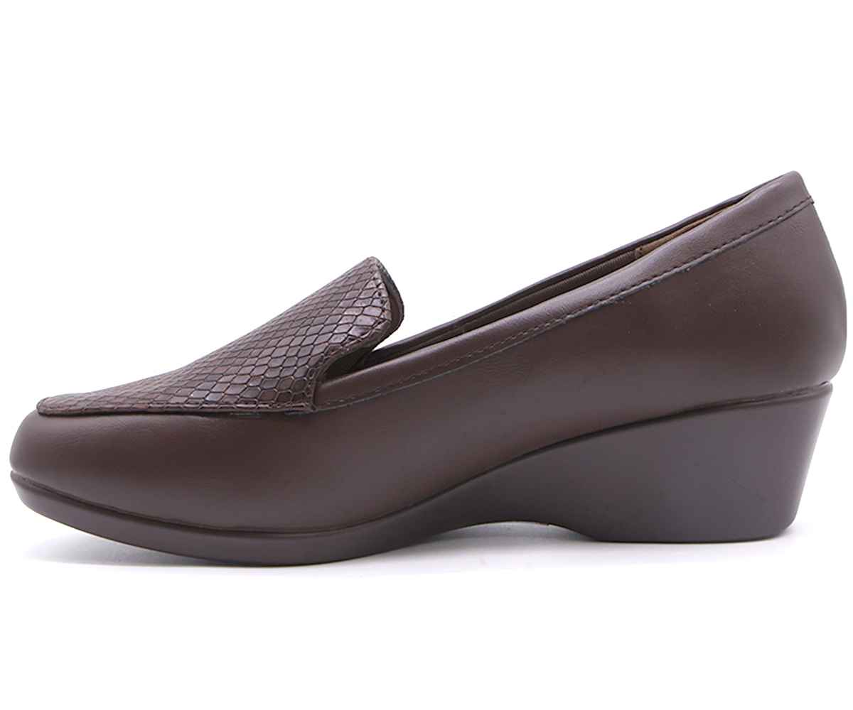 Comfit Brown Snake Wedge Loafer