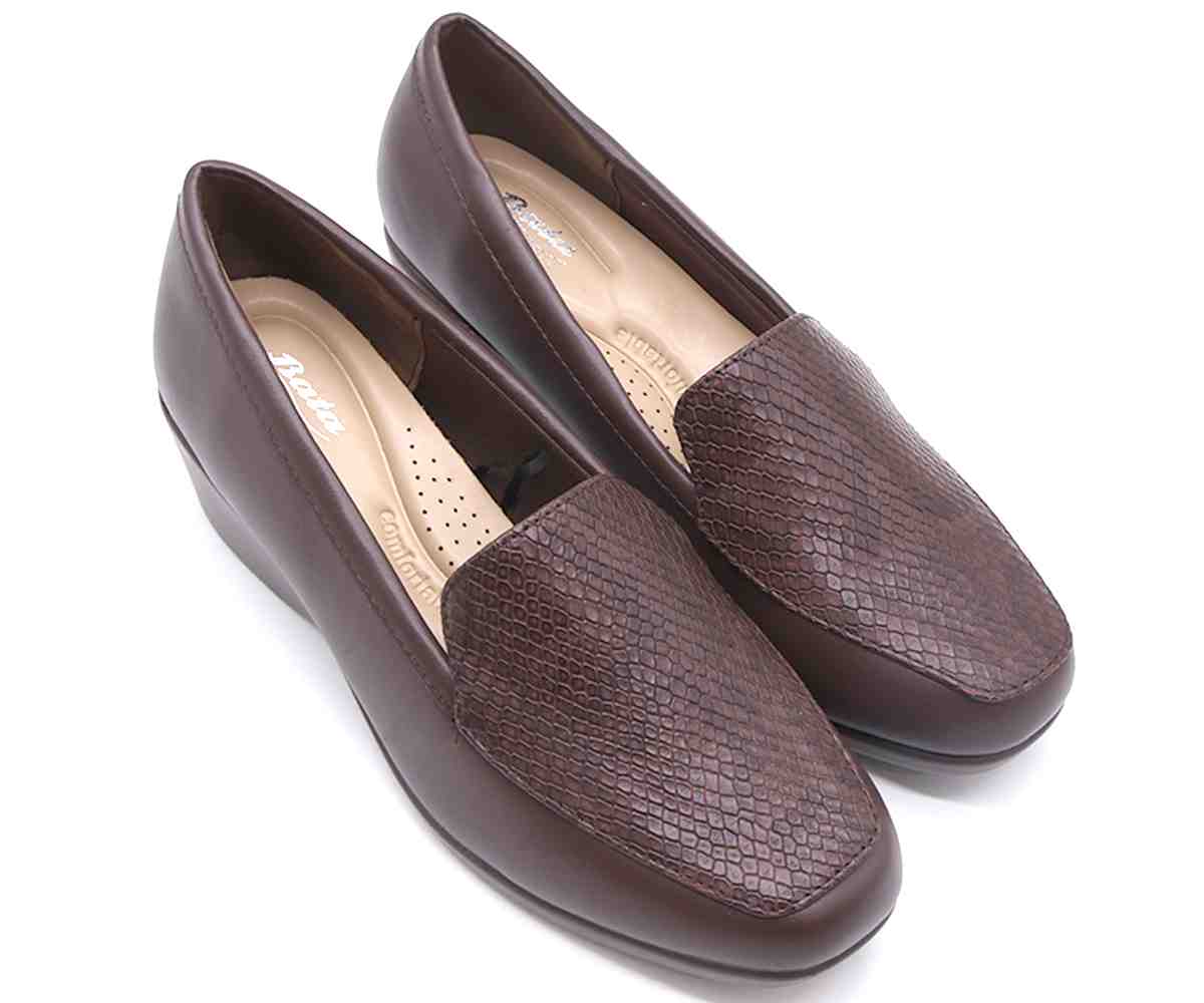 Comfit Brown Snake Wedge Loafer