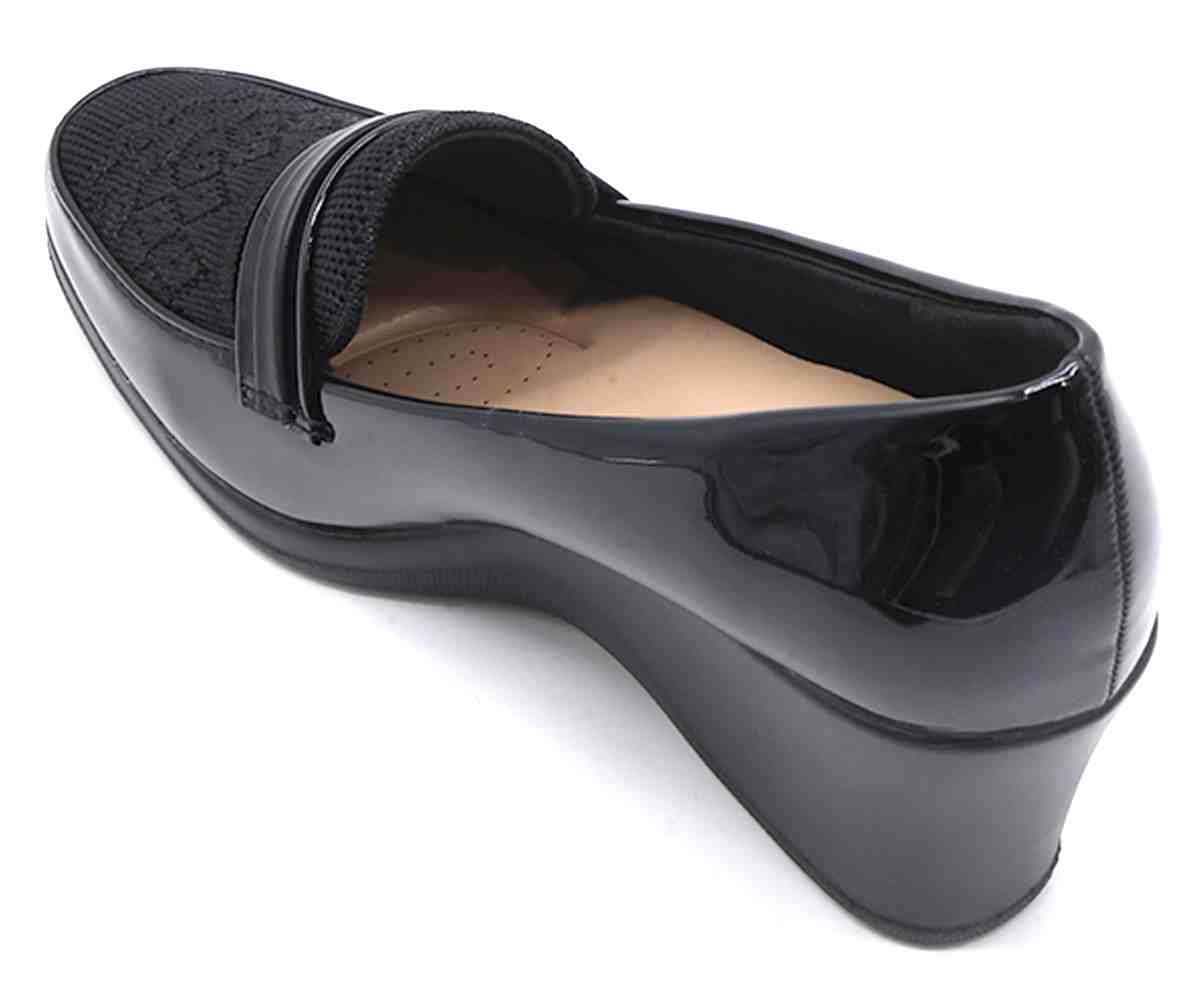 Comfit Black Patent Wedge Loafer