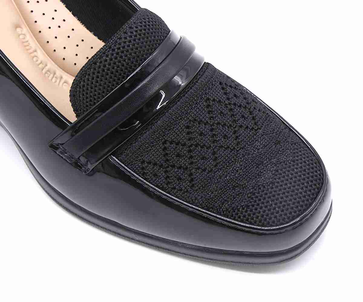 Comfit Black Patent Wedge Loafer